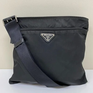 Auth Prada Shoulder Bag Vela Sport Plain Black BT175Z Nylon Japan 230803 - Picture 1 of 24