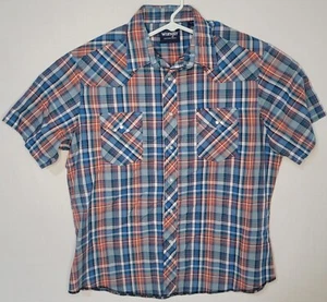 Wrangler XL Plaid Pearl Snaps Western Wear Cowboy Rodeo Shirt Button Up - Bild 1 von 5