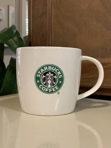 Starbucks 12 Unzen Keramik Kaffeebecher weiß mit grüner Meerjungfrau Sirene Logo 2008 - Bild 1 von 3