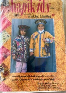 Hapikids Girls Jacket, Hat & Handbag pattern, NEW, Multisize, quilted, appliqué - Picture 1 of 2