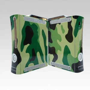 Grün Camouflage Vinyl Aufkleber Skin Aufkleber Hülle Cover für Xbox 360 Konsole WY4 - Bild 1 von 2