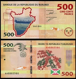 BURUNDI 500 FRANCS (P50) 2015 UNC - Bild 1 von 1