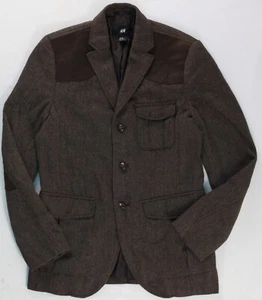 H & M Norfolk Herringbone Tweed Wool Blend Jacket 38R Slim Fit - Picture 1 of 24
