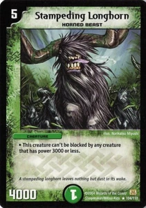 Duel Masters Trading Card Game - Stampeding Longhorn #104/110 - Picture 1 of 2