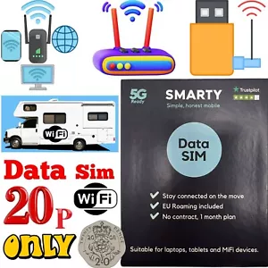 NEW SMARTY Sim Card Pay As You Go Mobile Broadband-MiFi WiFi Internet & Dongles - Picture 1 of 6