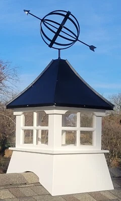 Cúpula de vinilo Accentua Monterey con armilar, 24 pulgadas Cuadrado, 54 pulgadas. Alto Foto 1 de 4