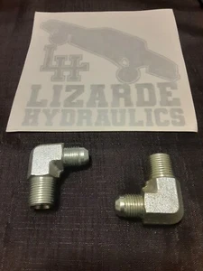 Lowrider Hydraulics 90* montaje, 2 piezas codo 3/8"npt-#6 j.i.c - Imagen 1 de 1