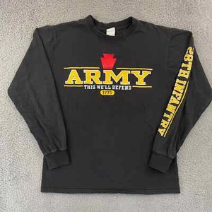 Vintage Army Shirt Adult M Black Long Sleeve 28th Infantry Military 90s Cotton - Picture 1 of 8