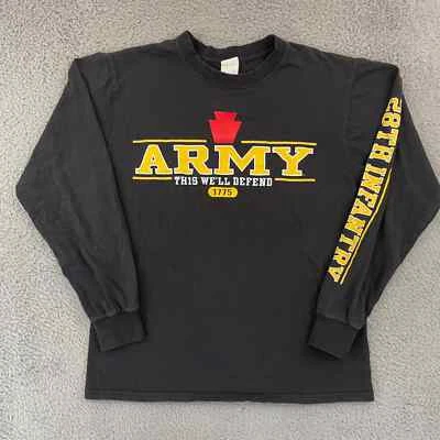 Vintage Army Shirt Adult M Black Long Sleeve 28th Infantry Military 90s Cotton - Image 1 of 4