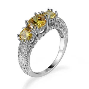Anello donna multicolore AAA zirconi fede nuziale argento 925 pieno elegante misura 6-10 - Foto 1 di 13
