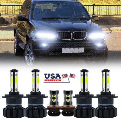 Kit combinado de faros LED altos/bajos + faros antiniebla 6000 k para BMW X3 2004 2005-2014 Foto 1 de 4