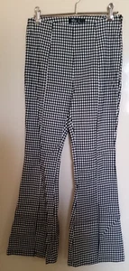Ally Black & White Check Flare Hem Pants - size 8 RRP $32.99 - Picture 1 of 4
