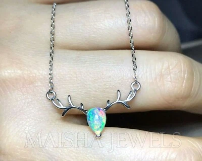 Ciondolo da sposa in argento sterling 925 naturale etiope Welo opale di fuoco... - Immagine 1 di 4