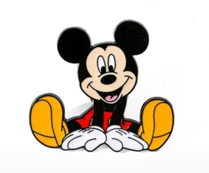MICKEY MOUSE SITTING ENAMEL PIN - FREE AU POST - AU STOCK - Picture 1 of 1