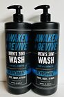 2-Pack Clean & Beauty Co. ~ Peppermint 3-in-1 Men’s Energizing Wash w/Coconut