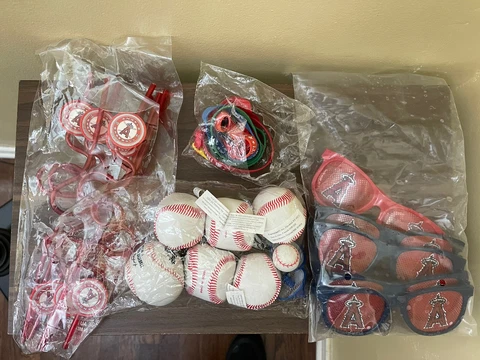 LA Angels Party Pack Straws Mini Baseballs Sunglasses Wristbands MLB Cover
