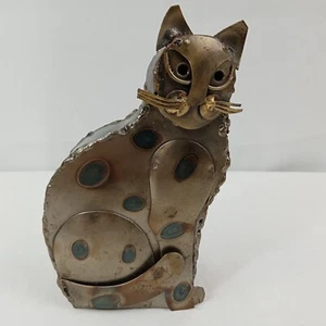 Primitive Metall Katze Skulptur Figur Brutalist MCM - Bild 1 von 10