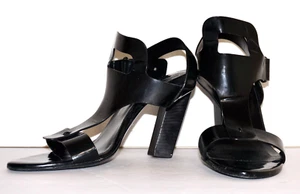 ROGER VIVIER PARIS Black Glazed Leather High Heel Sandals EUR 37.5 ITALY - Picture 1 of 16