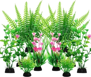 Aquarium Decor, 10Pcs Fish Tank Decorations Aquarium Plants, Green Fish Tank Acc - Picture 1 of 12