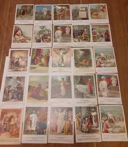 25 Bible Lesson Picture Cards vintage 1900-63 Sunday School - Picture 1 of 4