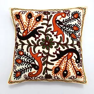 Multicolor Suzani Handmade Decor Indian Pillow Shams Couch Cushion Cover Case Ca - Picture 1 of 5