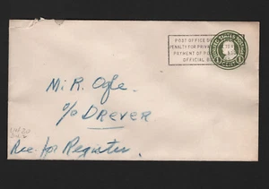 OPC 1917 Post Office Dept. Official Business Stationary Entire Sc#420a Die 2 - Picture 1 of 2