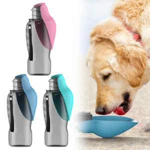 Portable Dog Water Bottle Pet Outdoor Travel Hiking Walking Drinking Cup 800ml - Picture 1 of 12