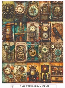 STEAMPUNK ITEMS  -  COMPLETE SHEET OF 25 STICKERS - Picture 1 of 1