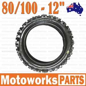 80/100 - 12" Inch Rear Back Knobby Tire 90CC 110CC 125cc PIT TRAIL DIRT BIKE Pro - Picture 1 of 2