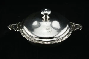 CHRISTOFLE COVERED VEGETABLE DISH ROCOCO STYLE SILVERPLATED HALLMARKED FRANCE - Picture 1 of 12