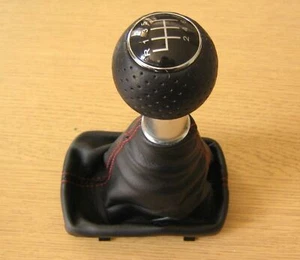 Pommeau de 6 Vitesses + Soufflet Coutures Rouges pour Audi A3 S3 8L 2000-2003 - Imagen 1 de 2
