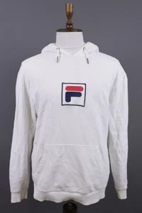 Fula White Big Logo Long Sleeve Hoodie Sweater Size L - Picture 1 of 17