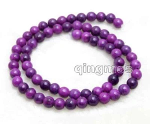 Cuentas sueltas redondas de sugilita natural púrpura de 6 mm para hacer joyas 15"" cadena 764 - Imagen 1 de 21