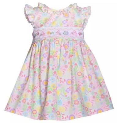 Bonnie Jean Baby Girl's Smocked Embroidered Easter Theme Dress-Size-18M - Image 1 of 4