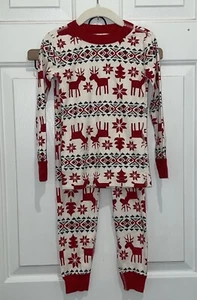 Hanna Andersson Christmas Holiday Reindeer Print Pajamas Set Top Pants 4 100 - Picture 1 of 10