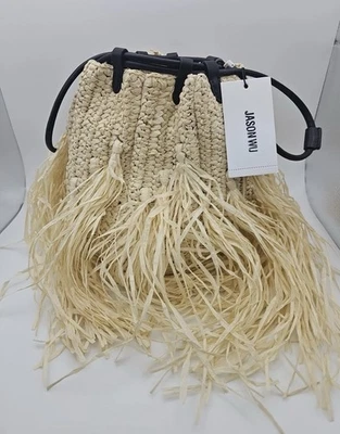 JW Anderson Fringe Raffia Bucket Bag - Image 1 of 4