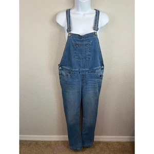 Thereabouts Denim Bib Overalls Girl's 16.5 Plus Skinny Leg Medium Wash Stretch - Picture 1 of 8
