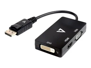 V7 V7DP-VGADVIHDMI-1E DisplayPort Adapter (m) to VGA, HDMI or DVI (f) - Photo 1/1