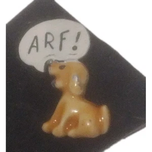 Vintage Brown Dog Enamel Lapel Pin - Picture 1 of 2