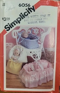 Simplicity 6056 Portamodello da cucire BUNTING per bambole fino a 18" Vint 1983 non tagliato - Foto 1 di 2