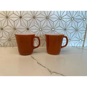 Vintage Pyrex Terra Cotta Brown Mugs – Set of 2 - Picture 1 of 4