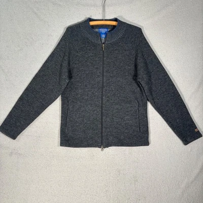 Suéter masculino Pendleton com zíper médio cordeiro lã jaqueta cinza lã - Imagem 1 de 4