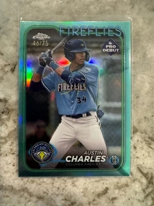 Austin Charles 2024 Topps Pro Debut Aqua Refractor Rookie #46/75 KC Royals - Picture 1 of 4