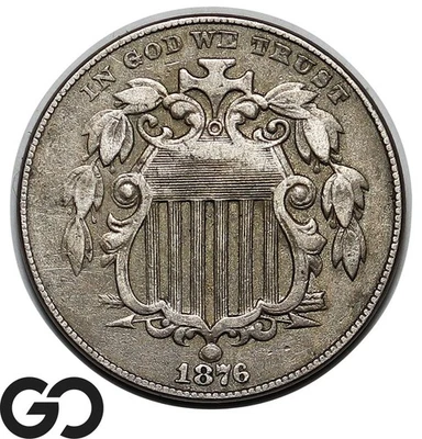 1876 Shield Nickel, XF Bids: 195, Better Date - Image 1 of 3