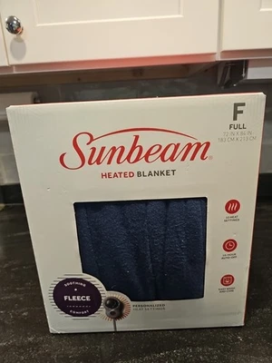 Sunbeam BSF9GFS-R595-13A00 Quilted Fleece Heated Blanket  - Blue - Image 1 of 4