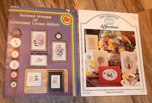 2 VTG Cross Stitch Patterns:School House of CCS & Sentiments of Love, Affections - Picture 1 of 5