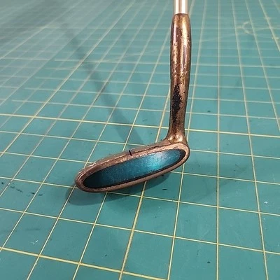 Axaline Putter Golf Club RH 34" Offset Brass Mallet Steel Shaft Vintage Teal - Image 1 of 4