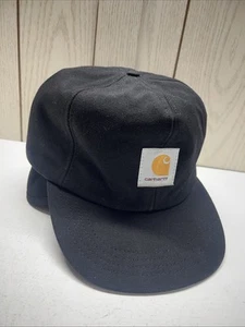 Vintage Carhartt Trapper Hunting Hat Size XL Black Lined Insulated Ear Flaps - Picture 1 of 8