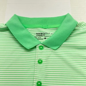 Nike Golf Camicia Golf Uomo - DRI-FIT - Righe Verde e Bianco - Taglia L - Ottime Condizioni - Foto 1 di 11