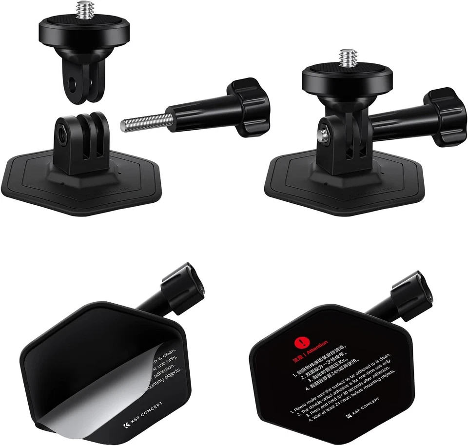 K&F Concept 2-pack Flexible Adhesive Helmet Mount Kit use Genuine 3M for GoPro - Image 1 of 4